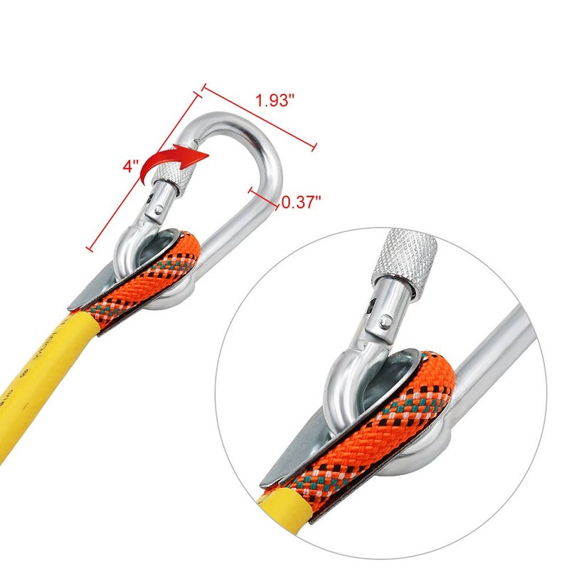 X XBEN Outdoor Climbing Rope 30M (96ft) Rock Climbing Rope, Escape Rope Climbing Equipment Fire Rescue Parachute Rope (96 Foot) - Orange - Image 3